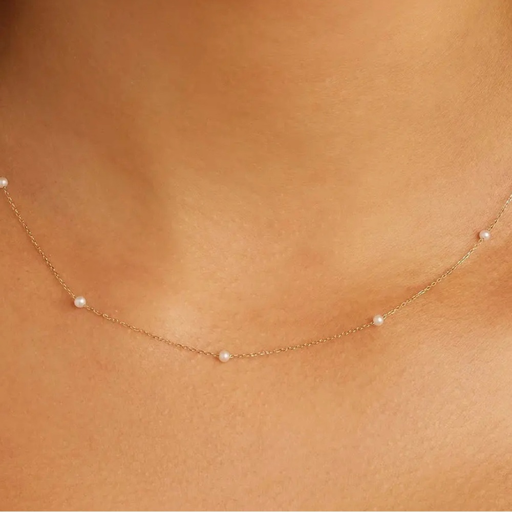 Gorjana Gold and White Minimalist Choker Necklace